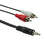 CABLE DE AUDIO 3.5MM A 2RCA DE 1.8M ECO NEGRO/BLANCO Y ROJO