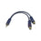 CABLE EN Y 1 RCA HEMBRA A RCA MACHOS AZUL 20CM HD-214600A