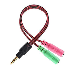 ADAPTADOR DIVISOR DE AUDIO AUDIFONO Y MICROFONO CON CONECTOR 3.5MM -ROJO