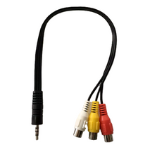 CABLE / AUXILIAR / 3.5MM TRIPOLAR MACHO A 3 RCA HEMBRA / 30CM / ANERA / AE-3.5MMM-3RCAF-0.3M