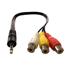 CABLE / AUXILIAR / 3.5MM TRIPOLAR MACHO A 3 RCA HEMBRA / 30CM / ANERA / AE-3.5MMM-3RCAF-0.3M