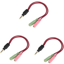 ADAPTADOR DIVISOR DE AUDIO AUDIFONO Y MICROFONO CON CONECTOR 3.5MM -ROJO