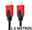 CABLE / HDMI MACHO A MACHO / CORDON / NEGRO Y ROJO / 1.5M