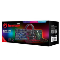 COMBO / TECLADO + MOUSE + PAD MOUSE + AUDIFONOS / CABLE USB / GAMING / MARVO / CM370