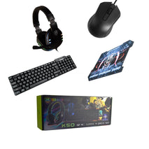 COMBO GAMER TECLADO + MOUSE + MOUSE PAD + AUDIFONO KR / K50
