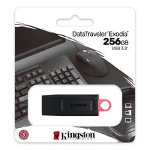 PENDRIVE / KINGSTON / 256GB / USB 3.2 / GEN1 / EXODIA / NEGRO Y ROJO / DTX/256GB