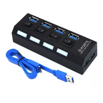 HUB USB / 3.0 / 4 PUERTOS / ANERA / CON SWITCH / AE-USB3.0H407