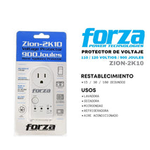 PROTECTOR - VOLTAJE / FORZA -110V -900J - 1 NEMA -UR100FOR15 -FVP1201B - ZION-2K10