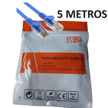 PATCH CORD / ETHERNET / ANERA / 50% COBRE / CAT6 / 5M / AZUL / HD-25111-5M