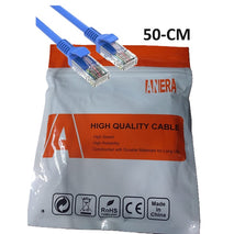 PATCH CORD / ETHERNET / ANERA / 50% COBRE / CAT6 / 50CM / AZUL / HD-25111-0.5M