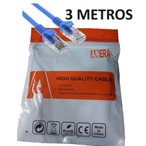 PATCH CORD / ETHERNET / ANERA / 50% COBRE / CAT6 / 3M / AZUL / HD-25111-3M