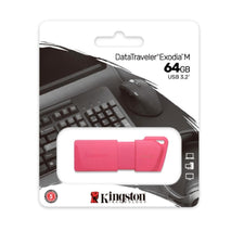 PENDRIVE / KINGSTON / 64GB / USB 3.2 / EXODIA M / ROSADO NEON / KC-U2L64-7LN / CH411KNG62