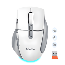 MOUSE / MEETION / INALAMBRICO / MT-BTM001-WH / BLANCO-GRIS / ERGONOMICO