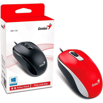 MOUSE / GENIUS / CABLE USB / DX-110-R / ROJO / 3 BOTONES / 1000DPI / WINDOWS Y MAC / GARANTIA (1 AÑO) {S21} [GENMOUUSB31010116104]