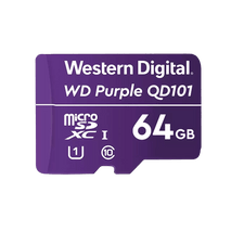 MEMORIA MICRO SD WESTER DIGITAL PURPLE ESPECIAL PARA CAMARAS 64GB